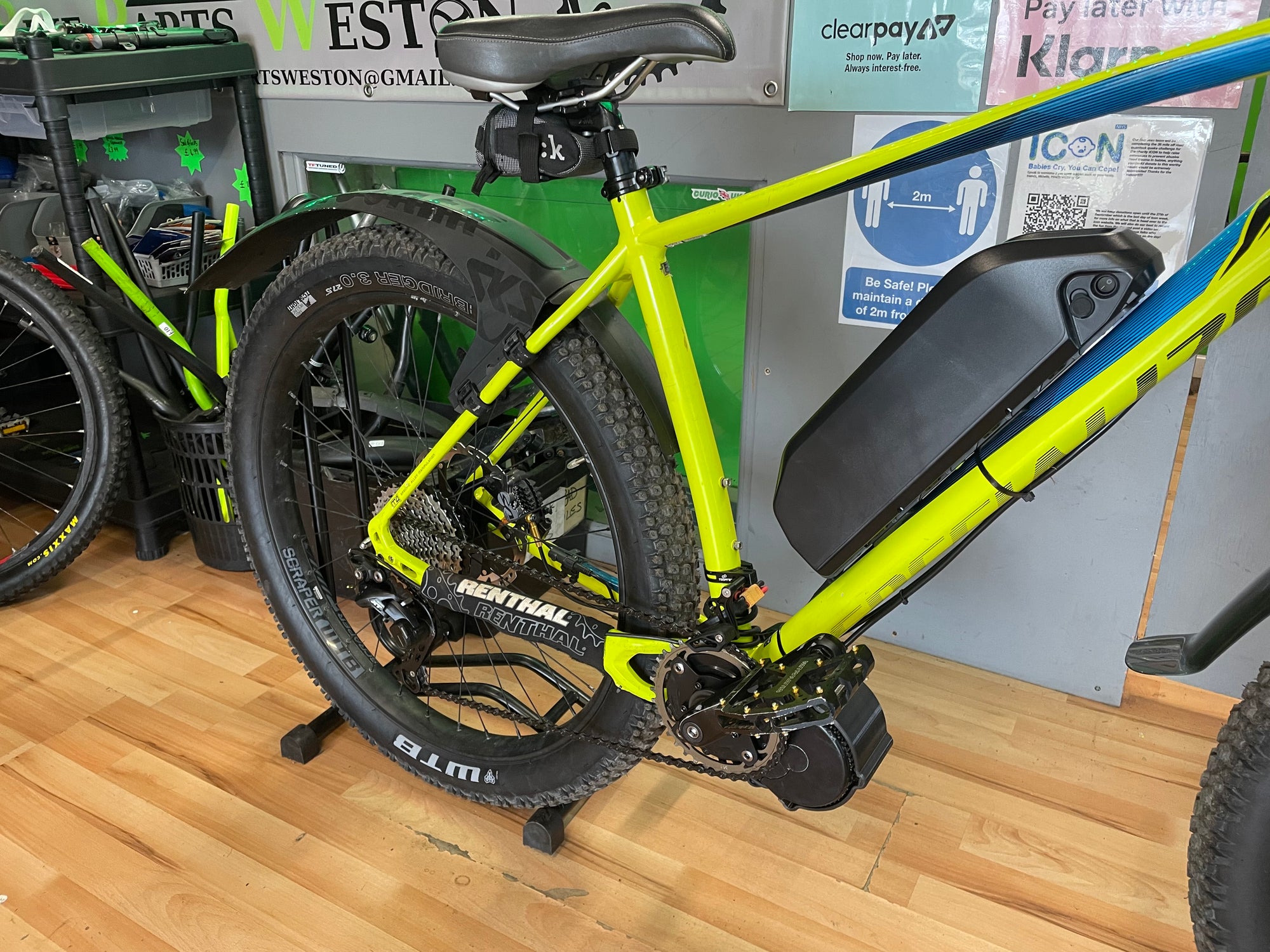 Specialized Fuse 6 Fattie Eddition Custom Mid Drive E motor conversion Electric Yellow 20” frame