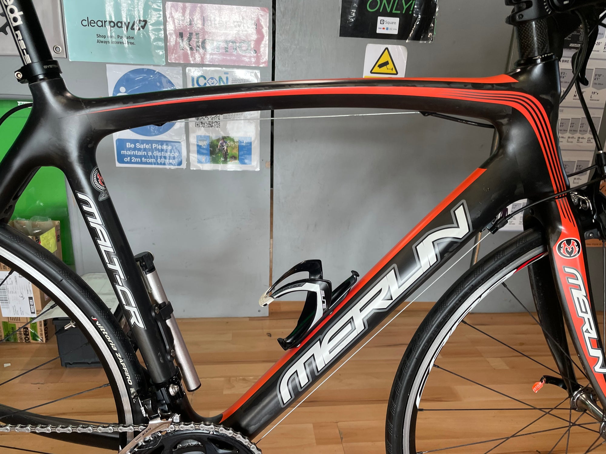 MERLIN MALT CR FULL CARBON FINRE ROAD BIKE BLACK/RED
