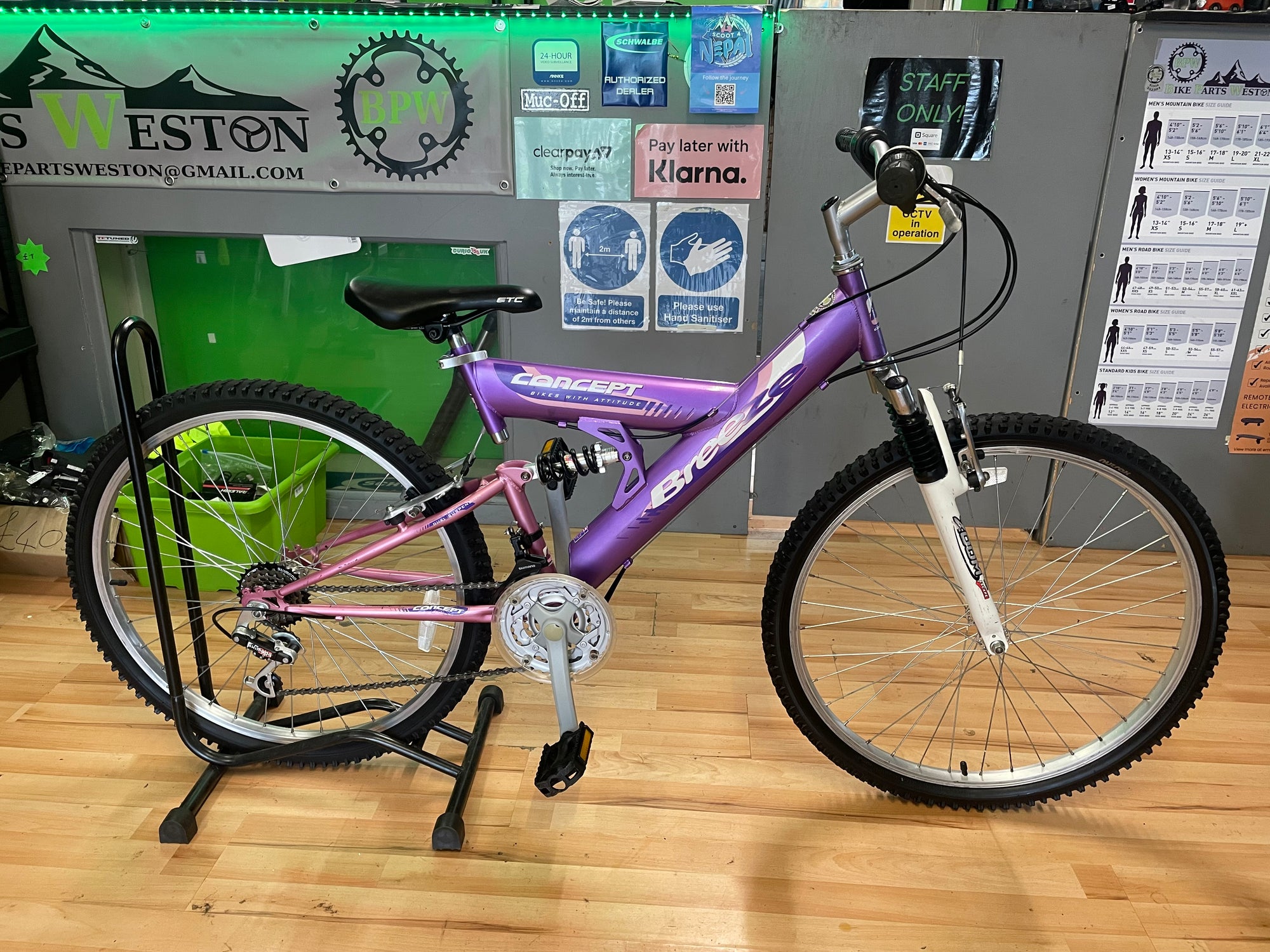 Concept Breeze Full Suspension MTB 17” Pink/Purple