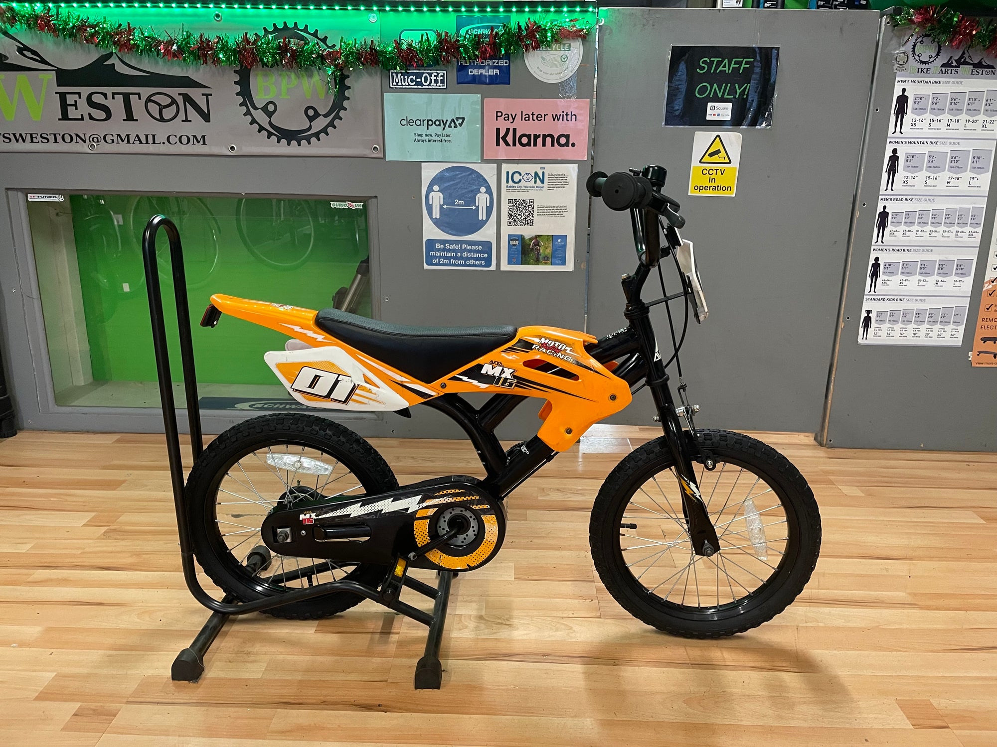 Moto racing MX16 Kids scrambler 14” black/orange