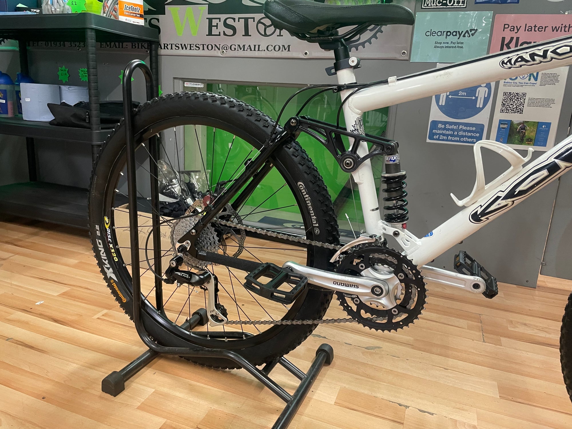 KONA MANOMANO MTB FULL SUSPENSION BIKE WHITE 17”