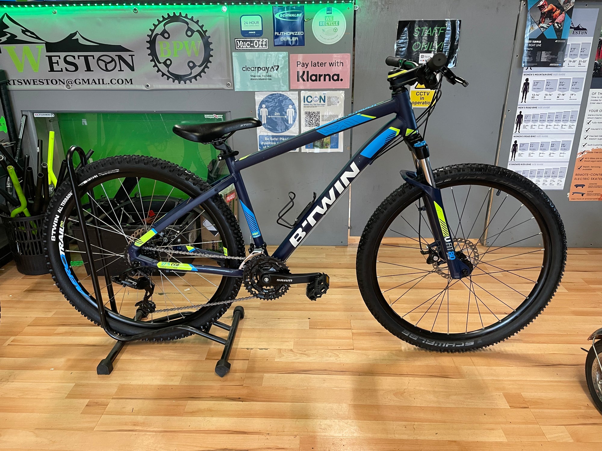 b-twin mountainbike B Twin Rockrider 520 MTB Blue 17”