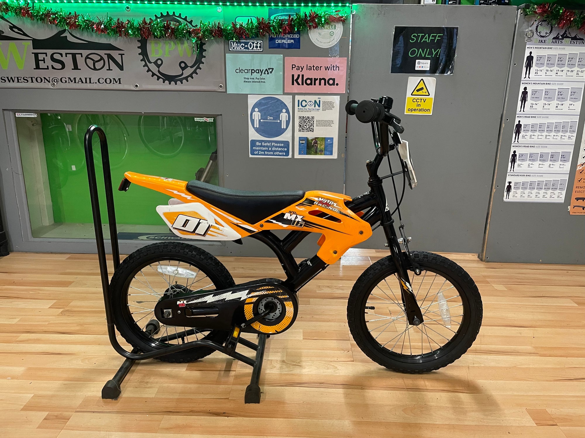 Moto racing MX16 Kids scrambler 14” black/orange