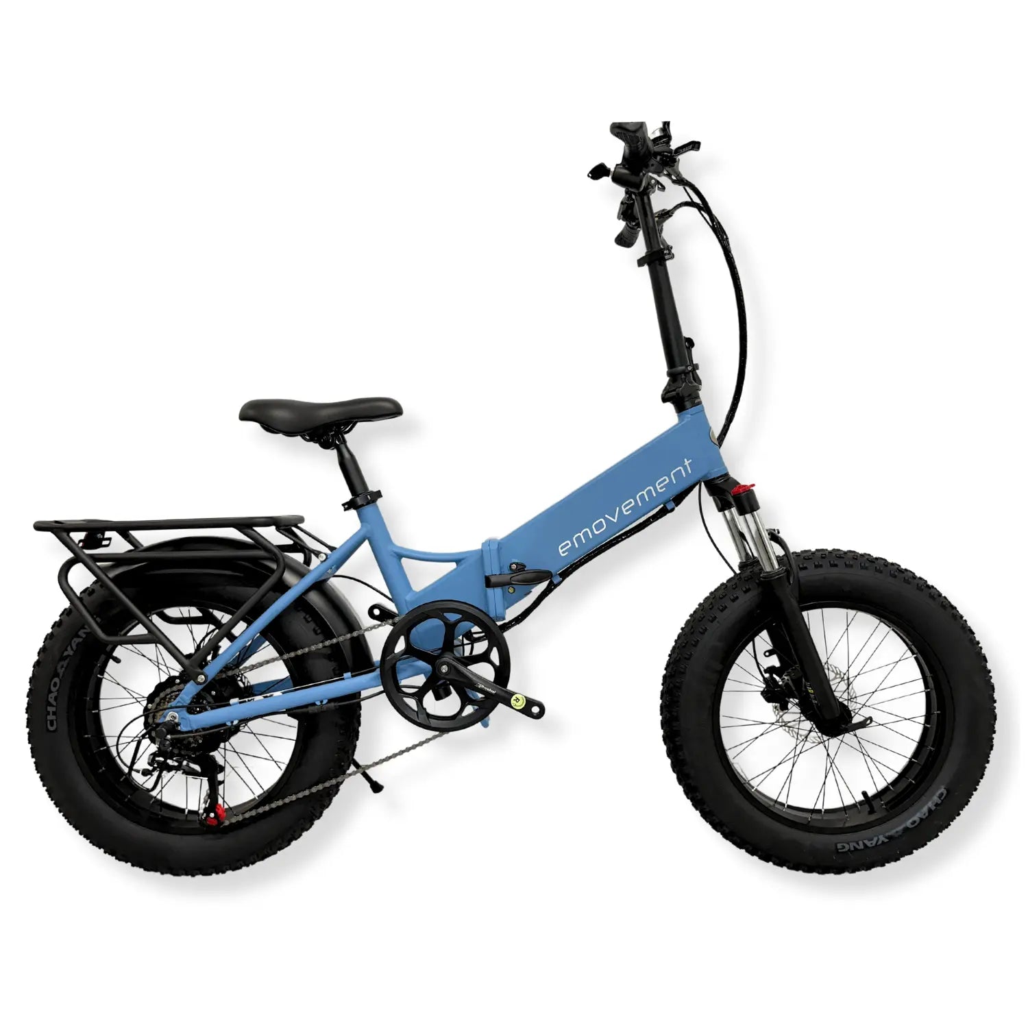 E-Movement E-Bike Pixie 500W 14ah 48v Battery – Low Folding Frame Fat Bike in Pastel Blue