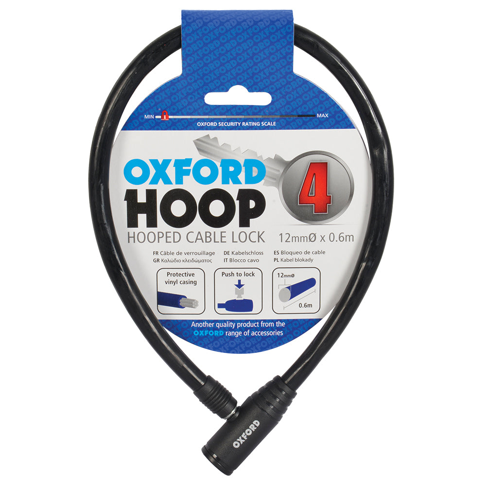 Oxford Hoop4 Cable Lock 4mm x 600mm Black